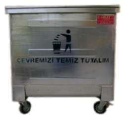 GALVANİZ ÇÖP KONTEYNERİ  770 LT. GÖVDE TEK PARÇA 
